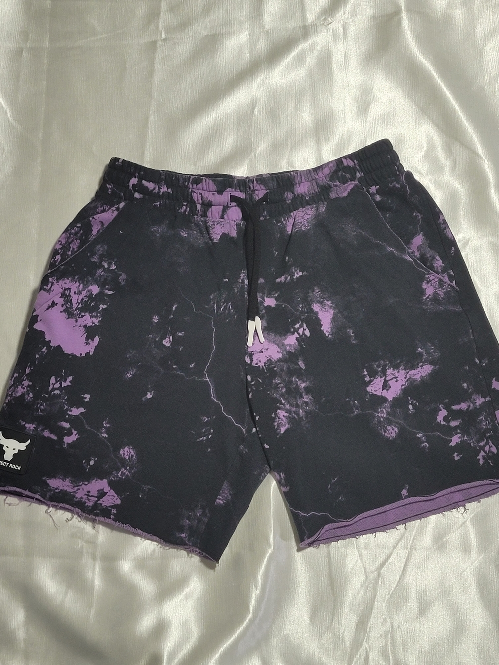 Under Armour Black and Purple Tie-Dye Training Shorts Project Rock